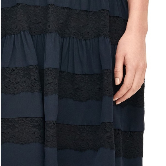 Silk and Lace Dress with Shoulder Tie - Picture 4 of 7